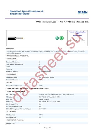 9921 003100 datasheet  